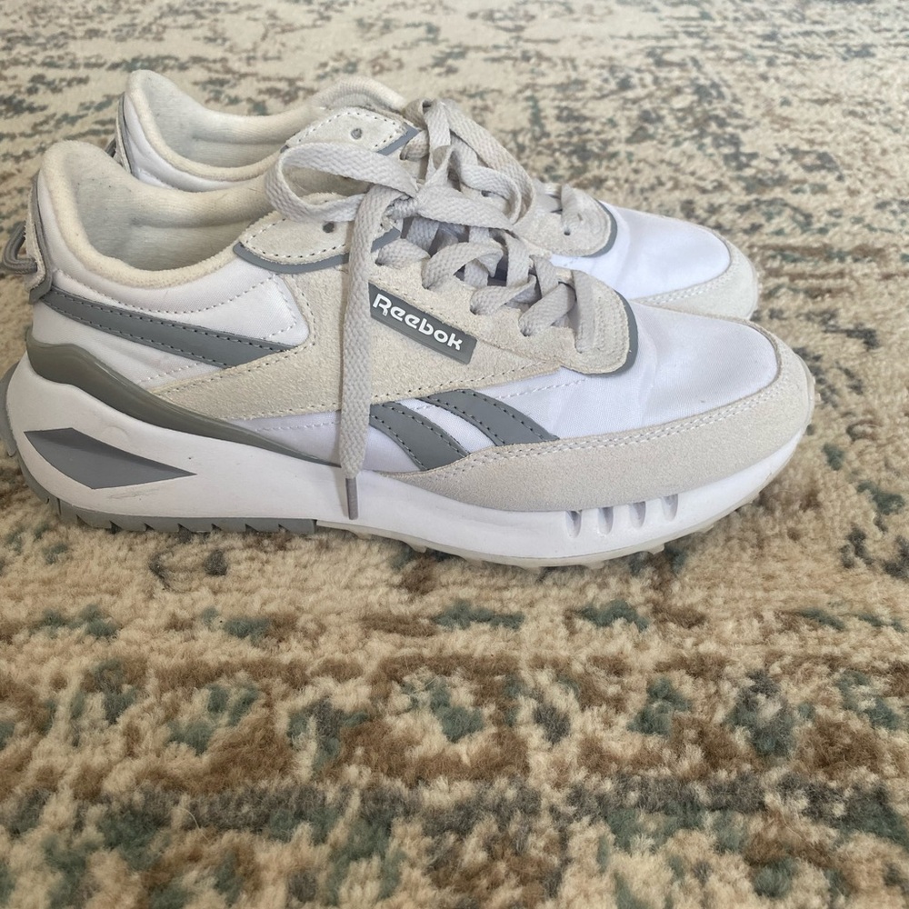 Reebok White and Gray Sneakers